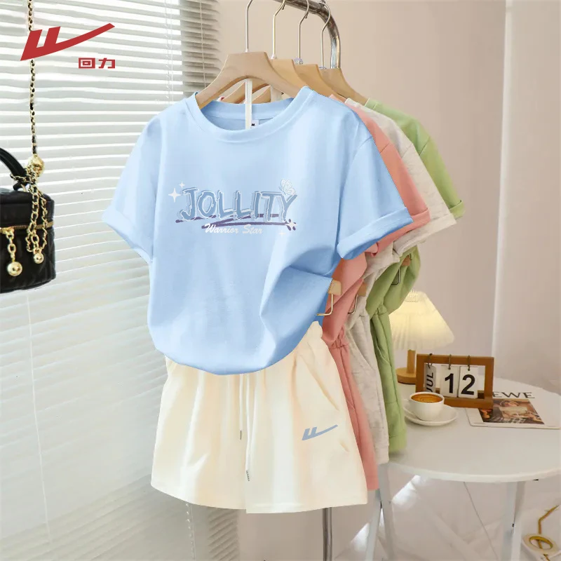 回力短袖短裤休闲运动套装女生夏季2025新款慵懒纯欲风女款套装