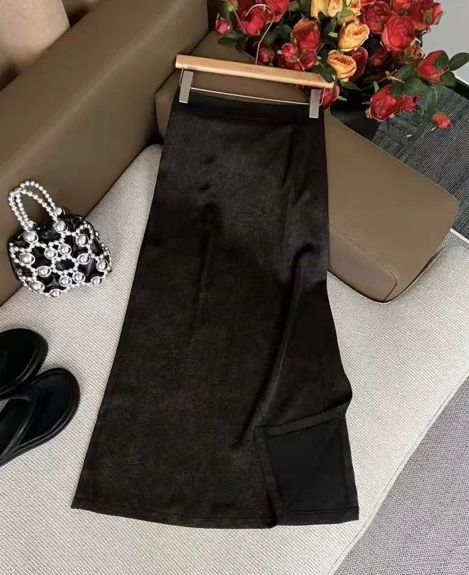 7911花郎家半身裙显瘦高腰时尚休闲打底女士黑色