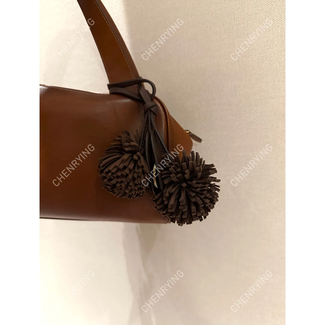 J.JOEY 简约复古头层牛皮球球包包挂件装饰品 C501208