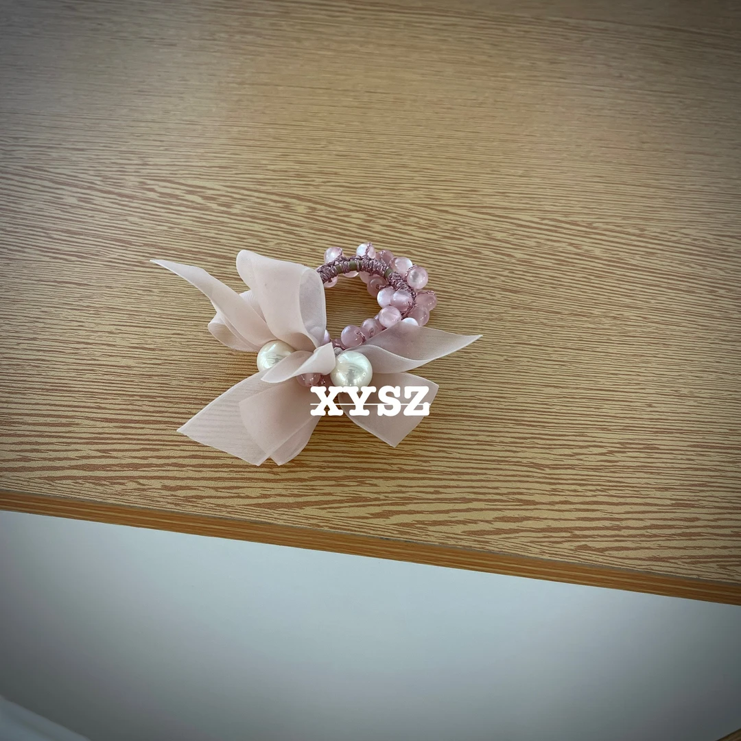 猫眼石粉发绳 欧美风甜美风朋克风日韩发圈清新时尚少女可爱头饰