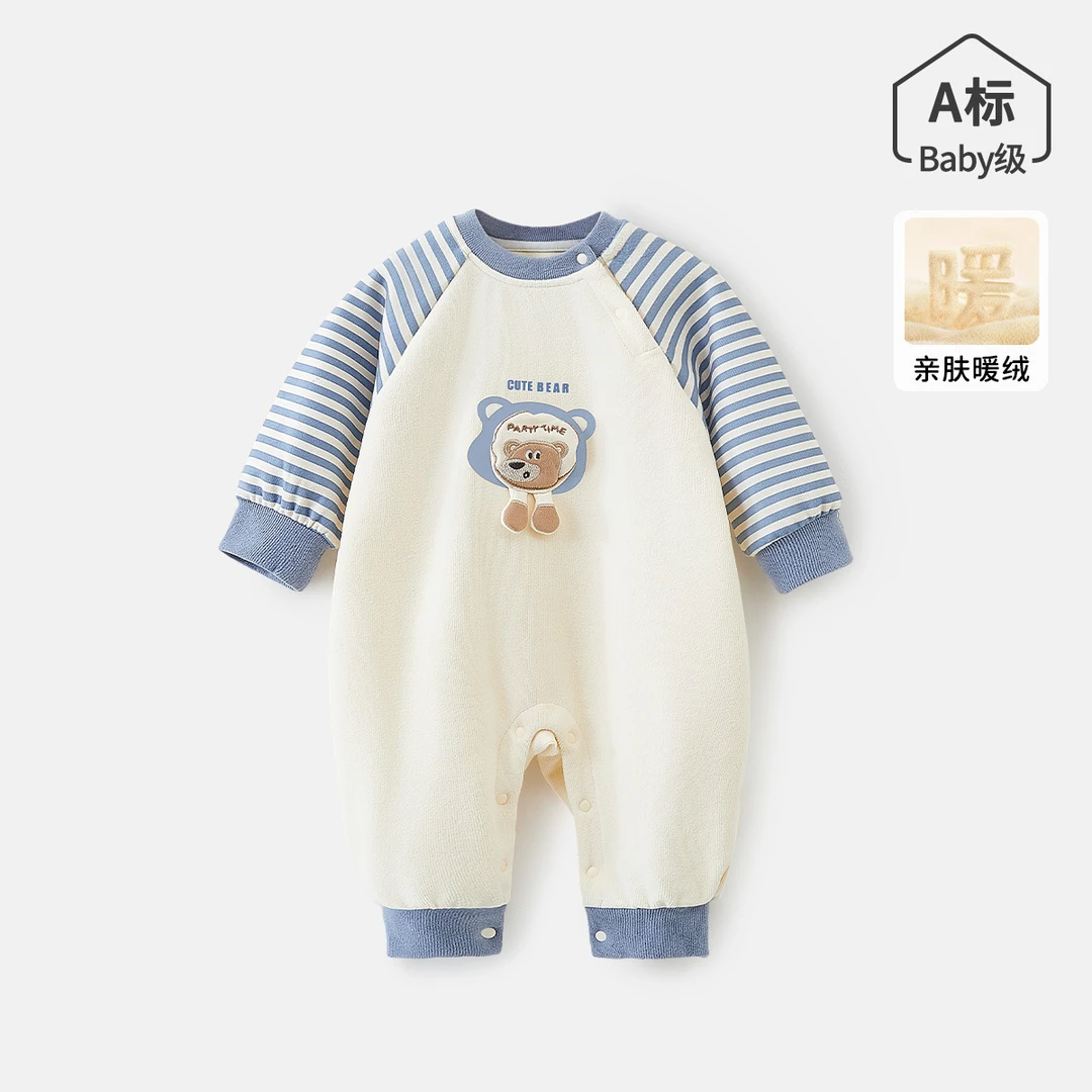 婴儿A类衣服柔软透气睡衣可爱男女宝宝长袖婴儿婴儿秋季衣服