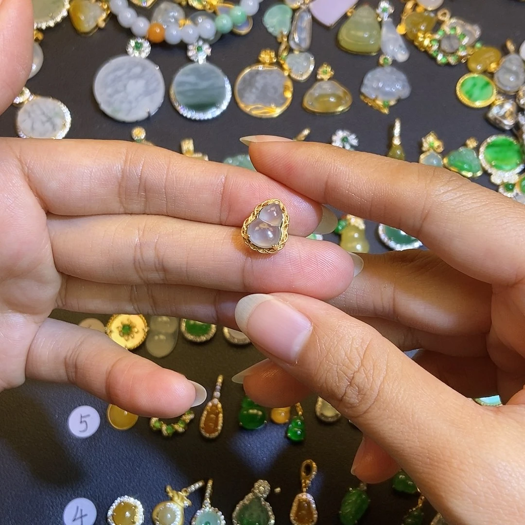 翡翠银S925镶嵌吊坠(不含链)