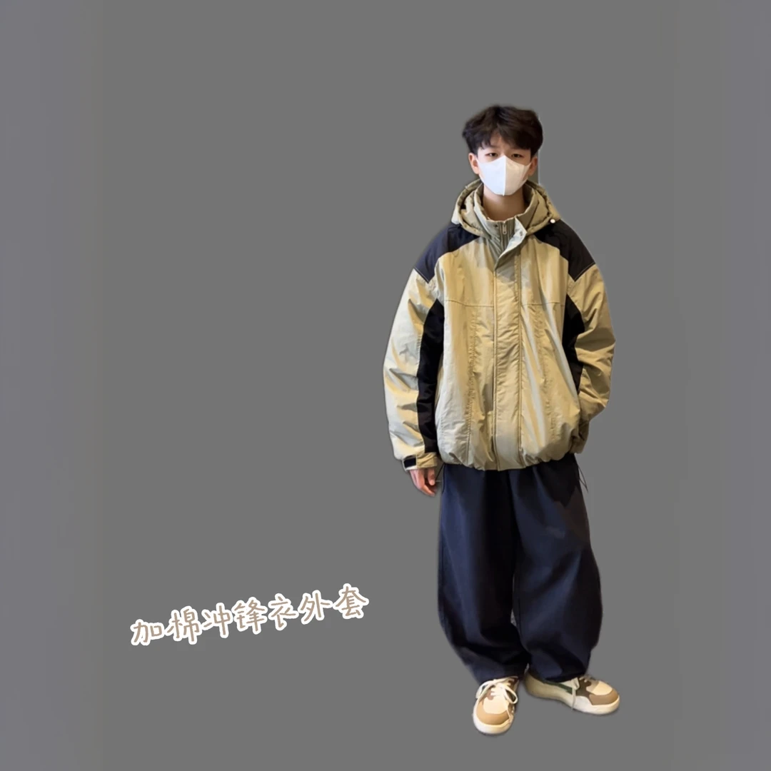 秋季新款拼接加棉冲锋衣