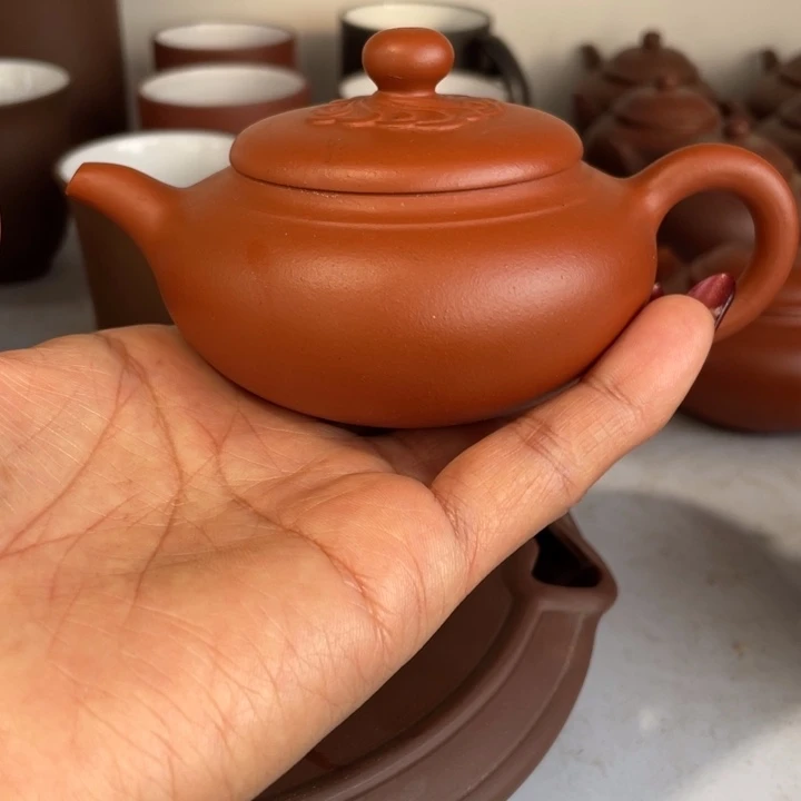 紫砂茶壶老朱泥浪花