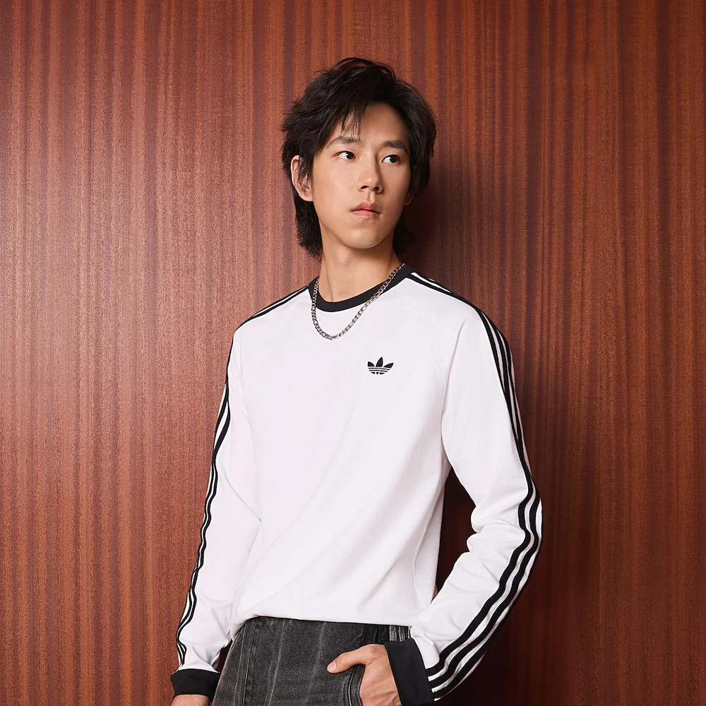 adidas/阿迪达斯经典纯棉时尚休闲运动长袖套头百搭T恤 KE3545