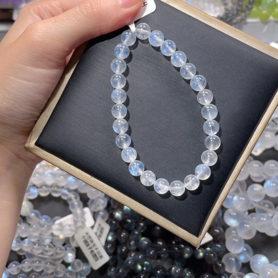 长石手链未镶嵌奶油体蓝月光7m