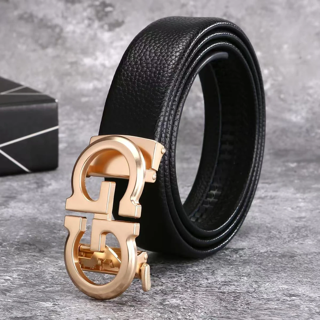 男士皮带商务腰带时尚自动扣皮带双G哑光皮带男款百搭YH-D