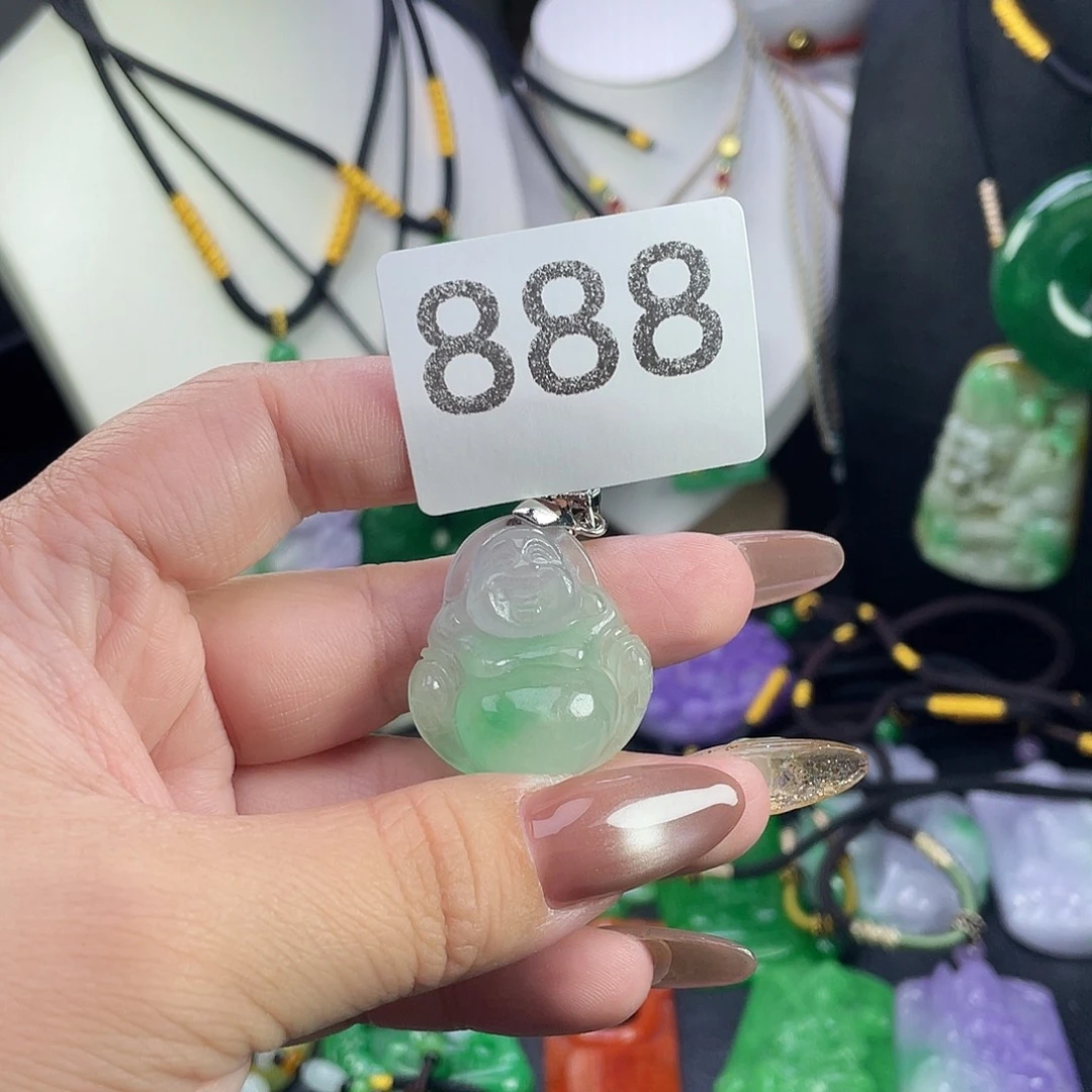 翡翠未镶嵌吊坠(赠链)