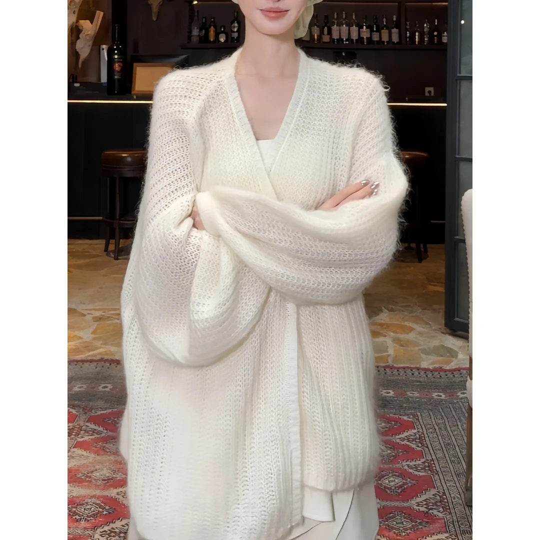 气质好的想转圈圈！慵懒感秋冬新款针织衫女时尚小众软糯毛衣外套