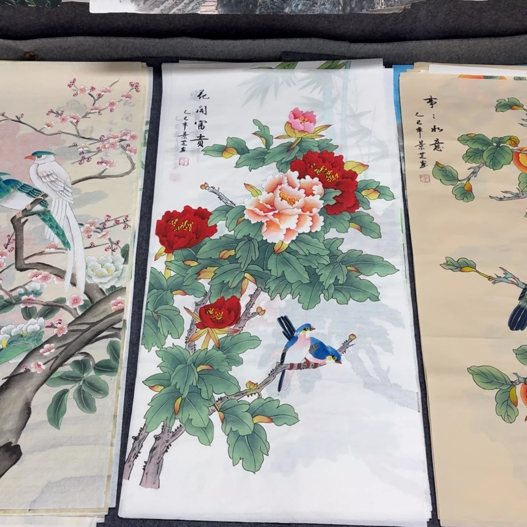 国画100×50工笔手绘画画画