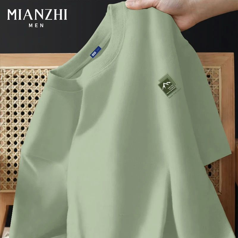 棉致纯棉t恤短袖男夏季薄款高级感穿搭潮流印花半袖男士上衣