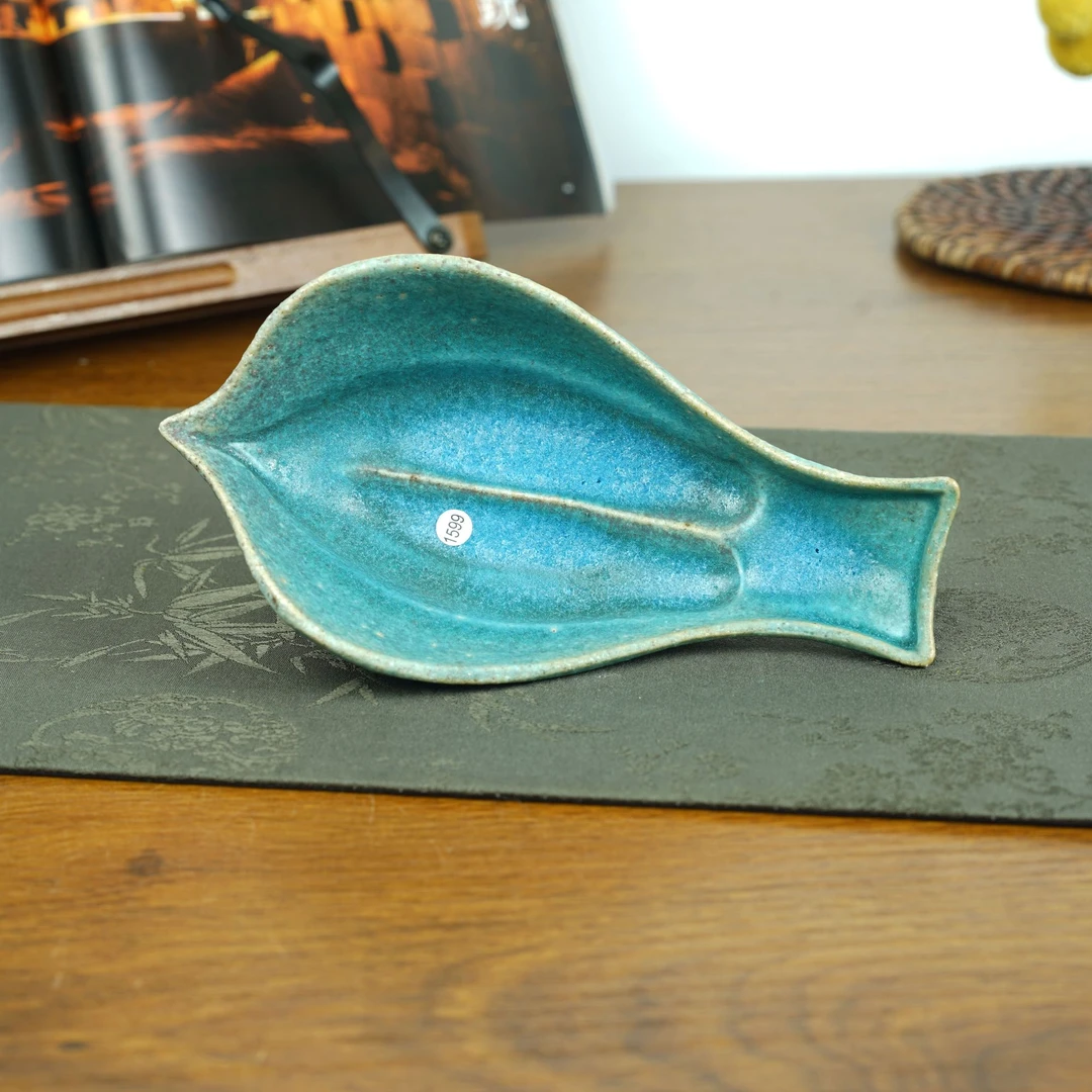 伊禾集物 日本信乐烧匠人 藤原纯 孔雀兰 小钵 盘 1599#