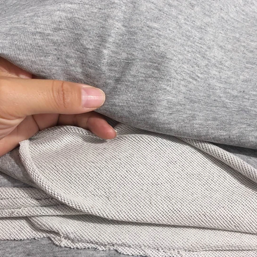 简***约花灰色毛圈1米长带螺纹