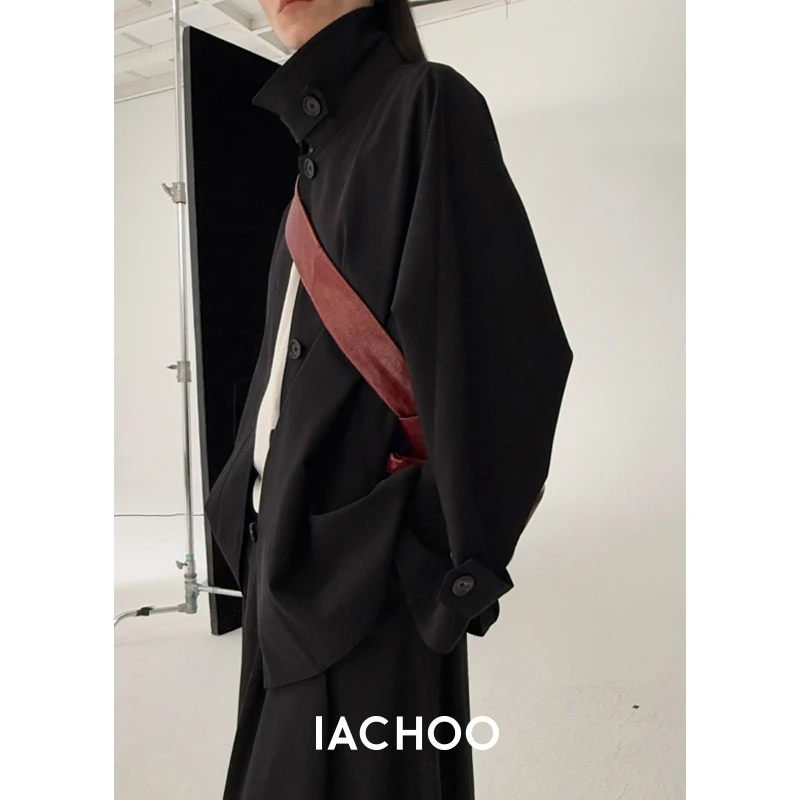 IACHOE【瘦十斤】精纺羊毛风衣外套3621507002