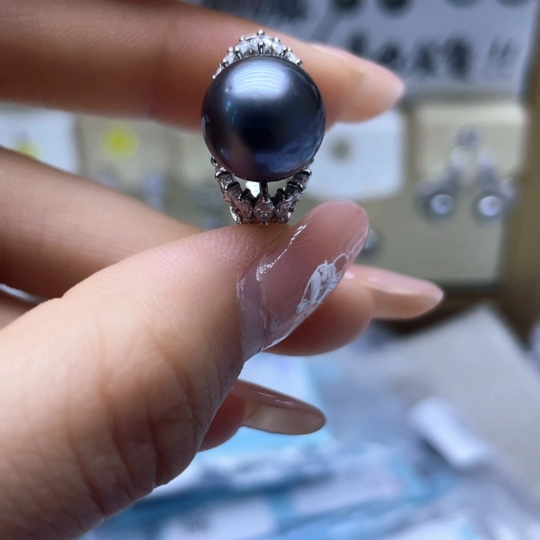 海水珍珠戒指银S925镶嵌