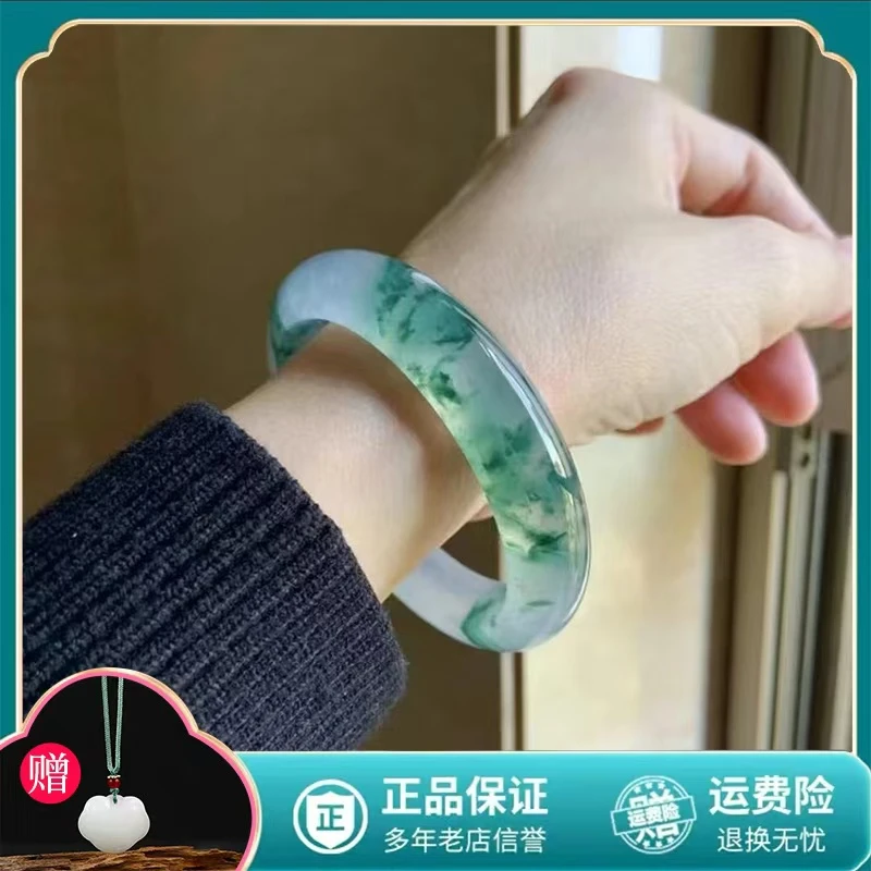 正品爆款冰透正圈飘花女款精美时尚百搭女款手镯