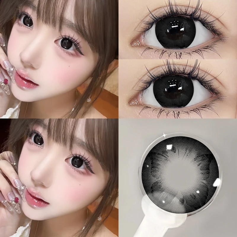 OVOLOOK自然素颜大直径美瞳半年抛2片黑色童话学生舒适隐形眼镜S1