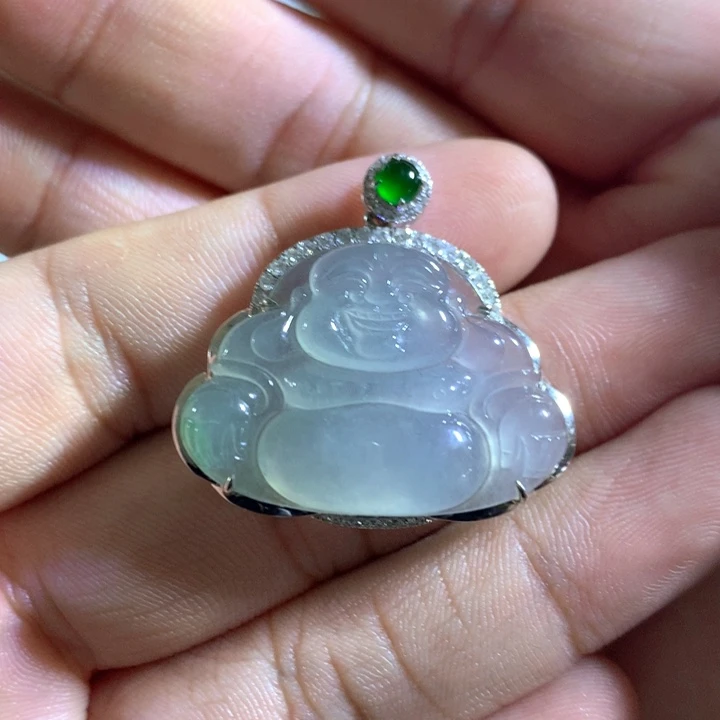翡翠18K金镶嵌吊坠(不含链)翡翠吊坠
