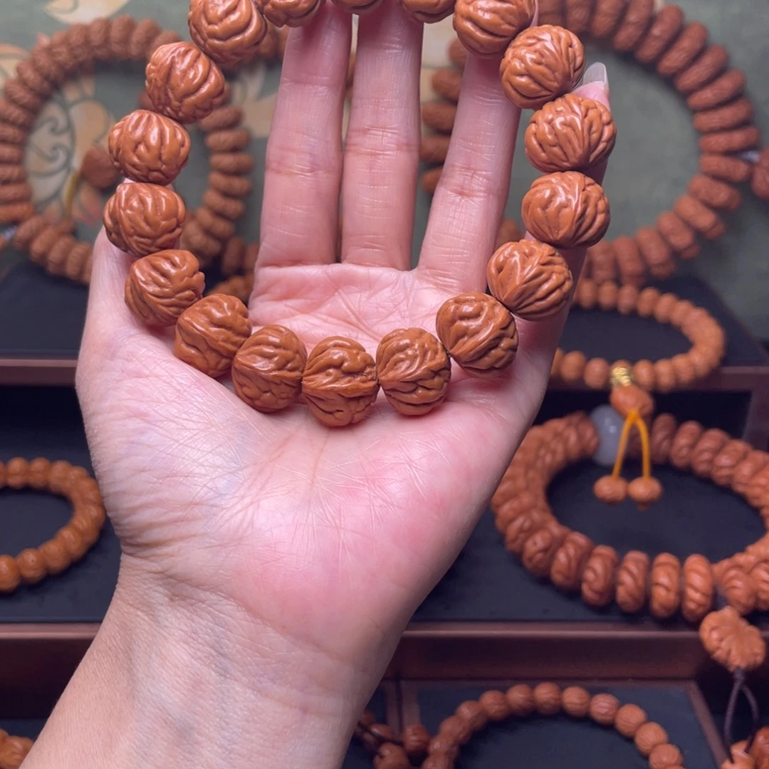 手串桃核17蟠龙爆肚