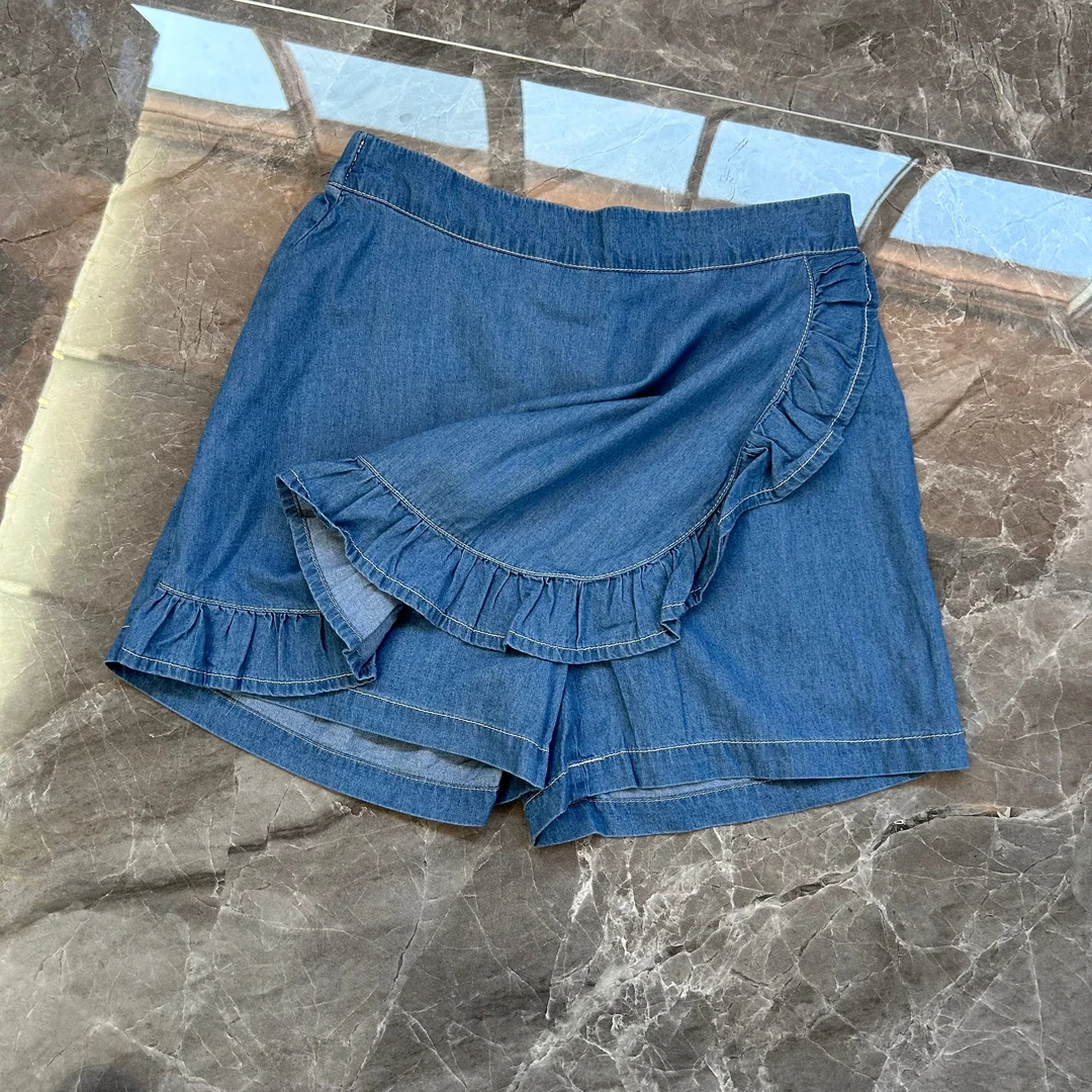【ver剪标原单】花边牛仔裙裤夏季薄款 显瘦洋气棉质