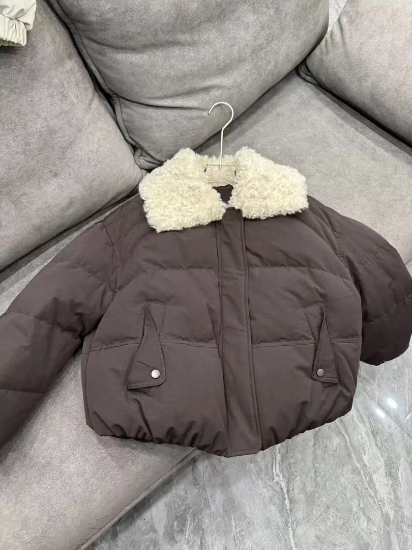 毛毛翻领石墨烯棉服女2025冬新款时尚休闲加厚外套