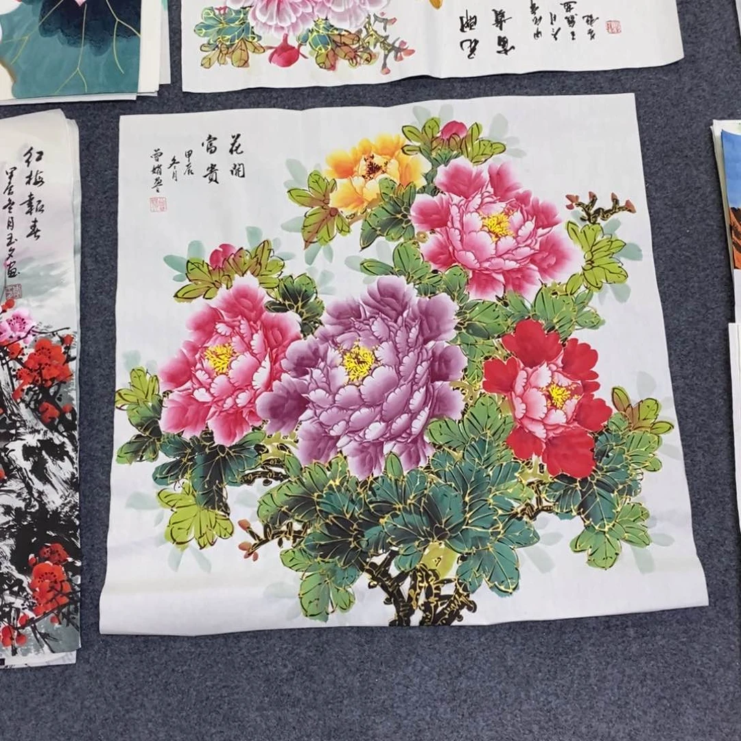 国画68✖️68金线牡丹花画画画画画画画