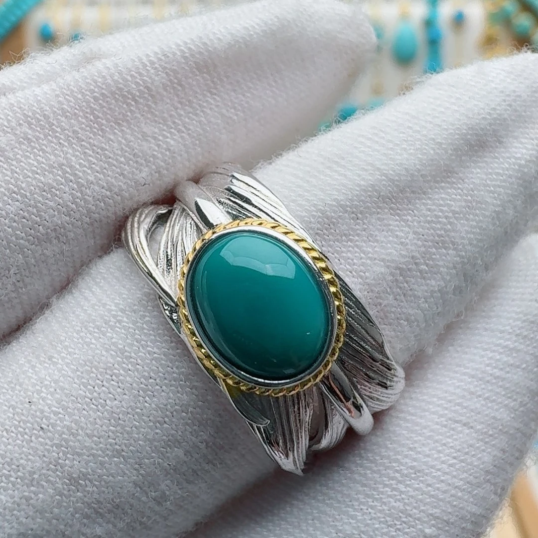 银S925镶嵌绿松石珠宝奇石