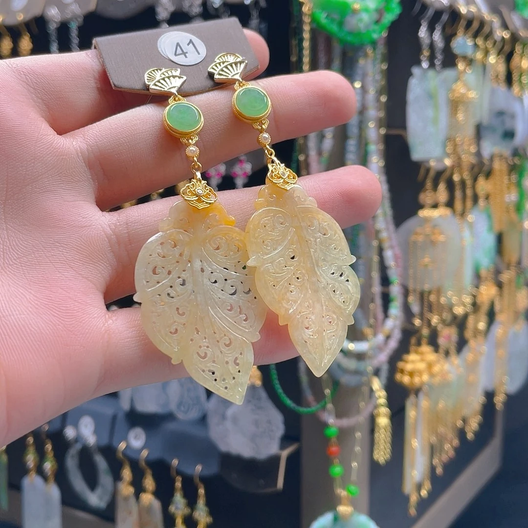 翡翠未镶嵌耳饰翡翠