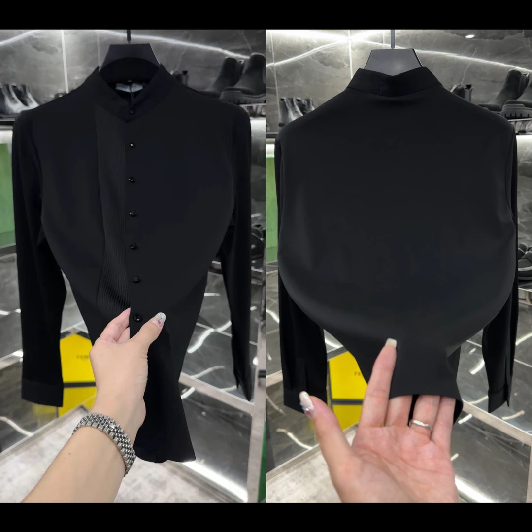 秋季男士轻奢休闲百搭免熨烫棉羊毛衬衫79141