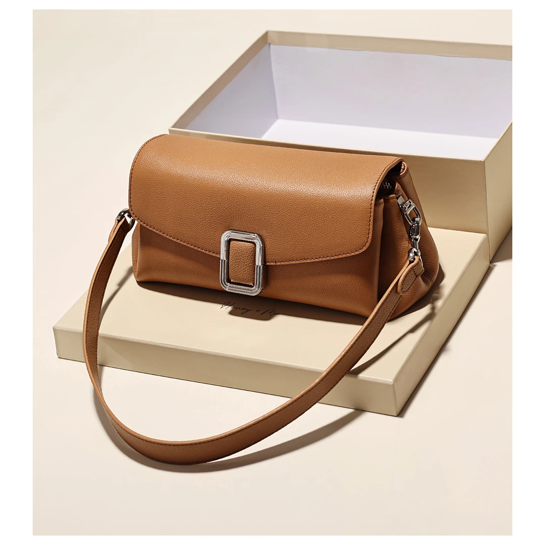 GXFMOD小众设计真皮复古质感小方包女2025新款简约百搭单肩斜挎包