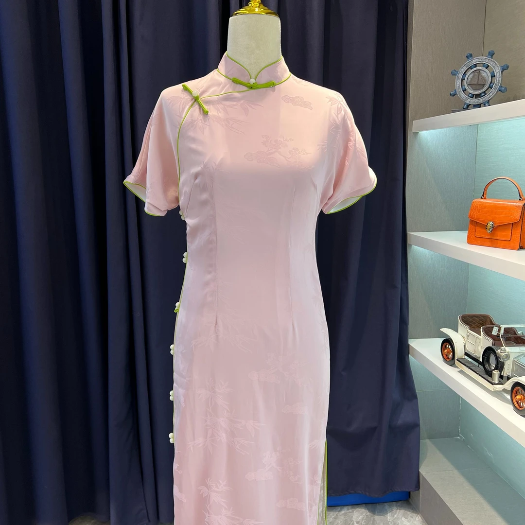 新款春夏少女时尚显瘦修身长款旗袍