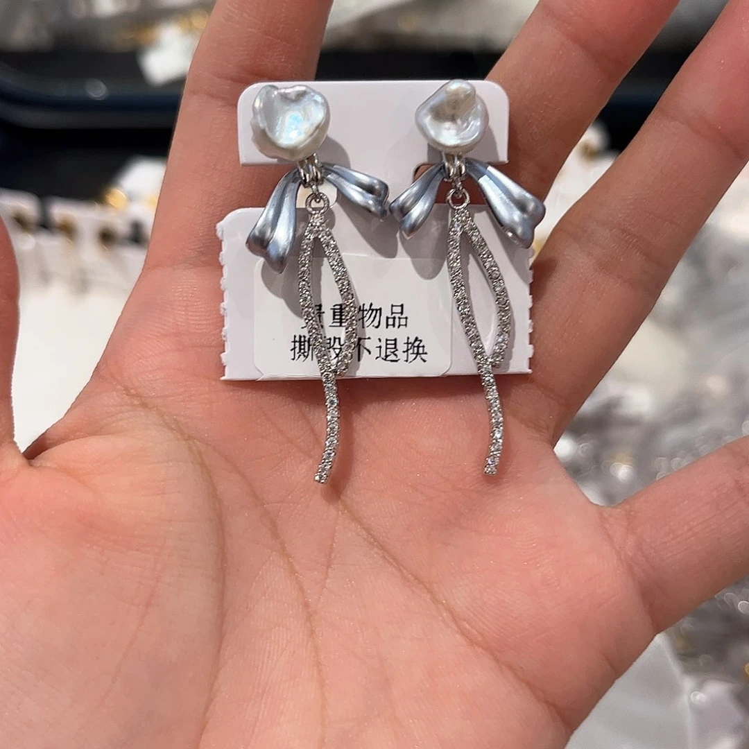 合金淡水珍珠耳饰