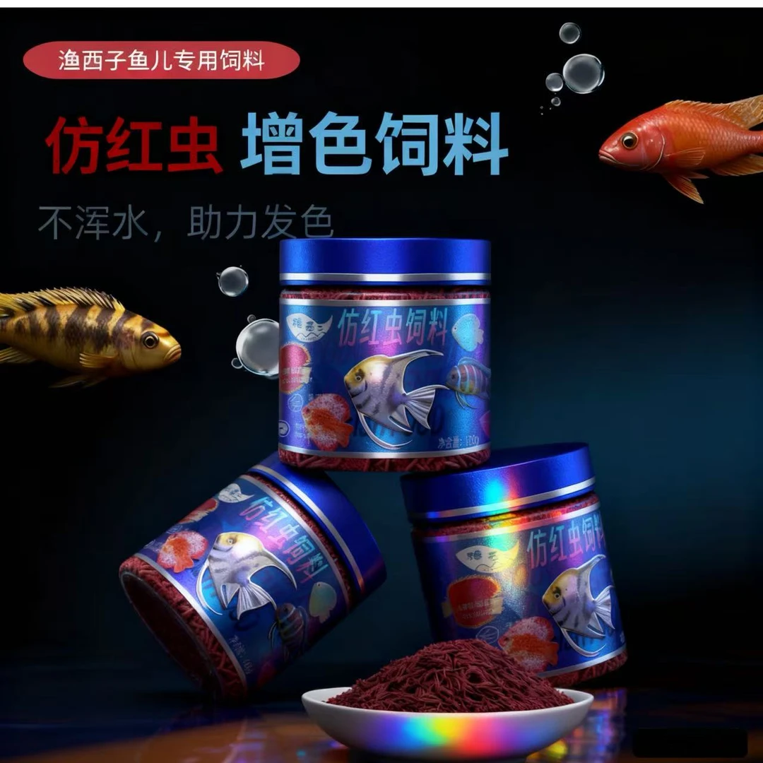【仿红虫饲料】小型鱼神仙鱼燕鱼鱼食小颗粒原生鱼粮通用饲料