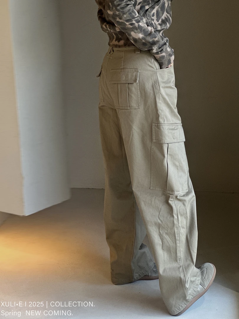 XULI'S EPOCH卡其“型女”大PP工装裤·发回来拉黑·91803