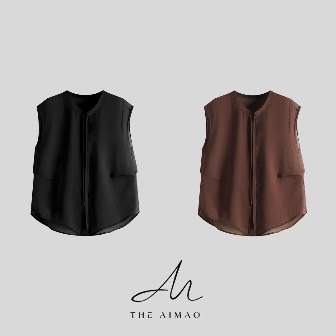 【THE AIMAO】“及简知性”人丝混纺凉薄老钱调性小飞袖衬衫XYX82450