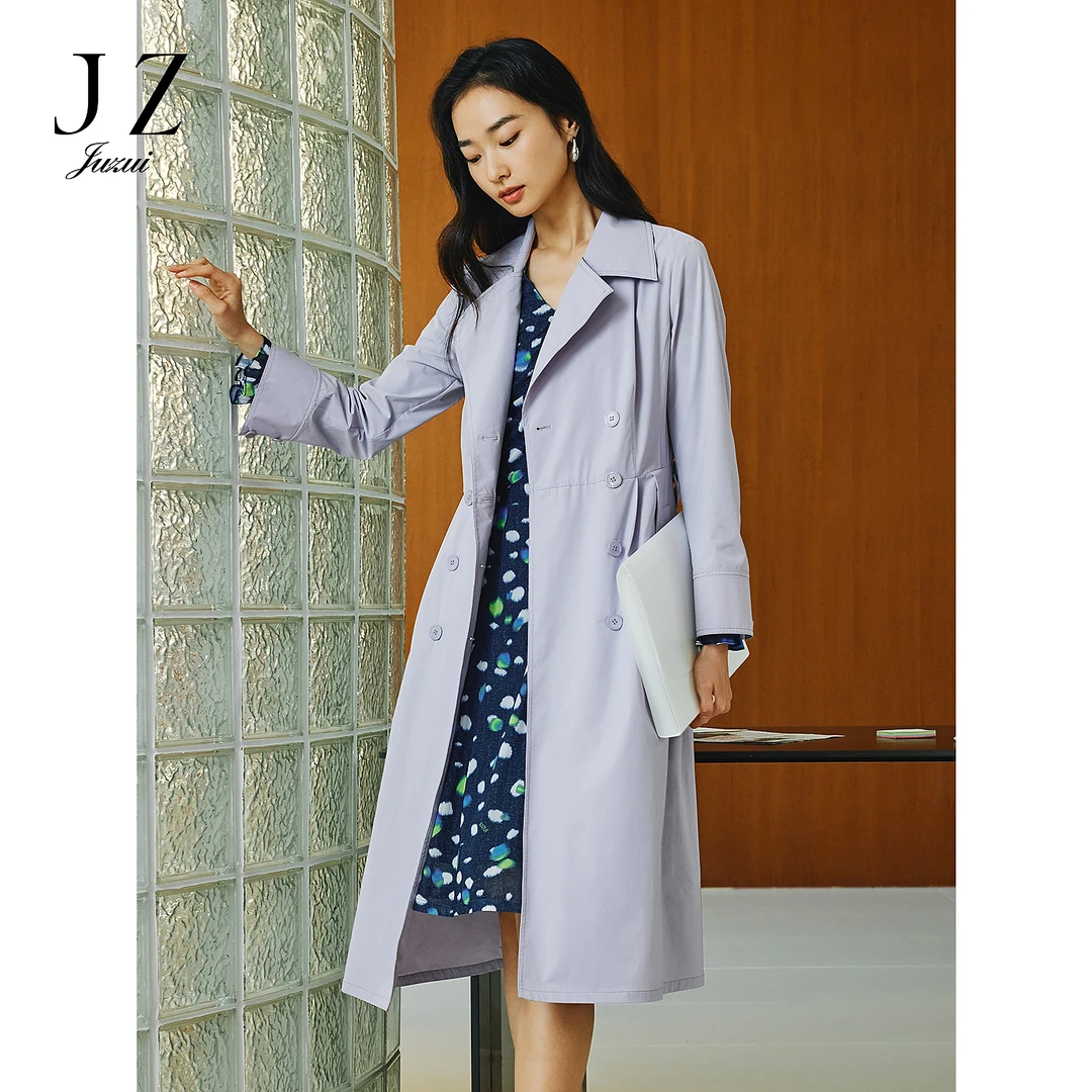 【丽公主专属】JZ玖姿JWFC41104商场同款优雅气质收腰长款双排扣风