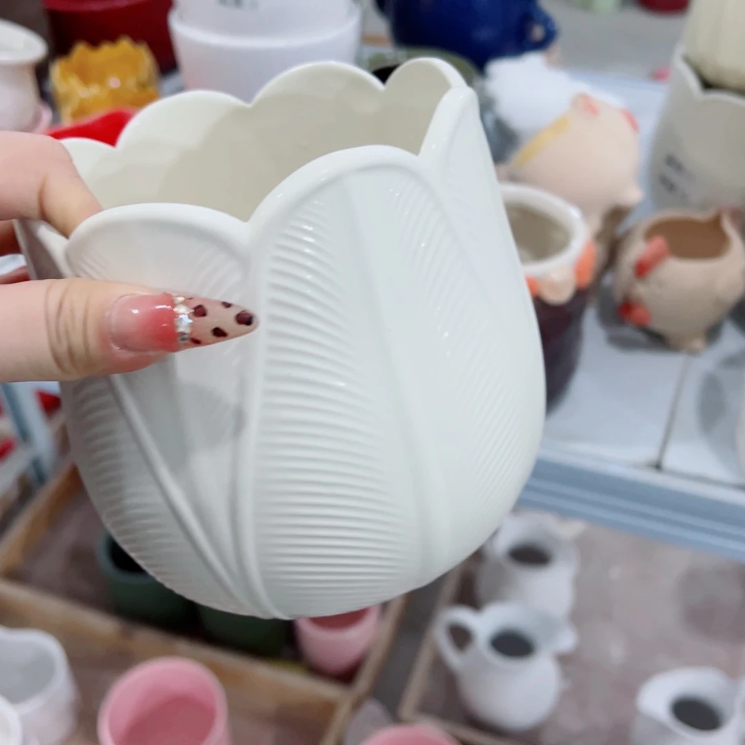 有孔，陶瓷花盆满10米包邮发货