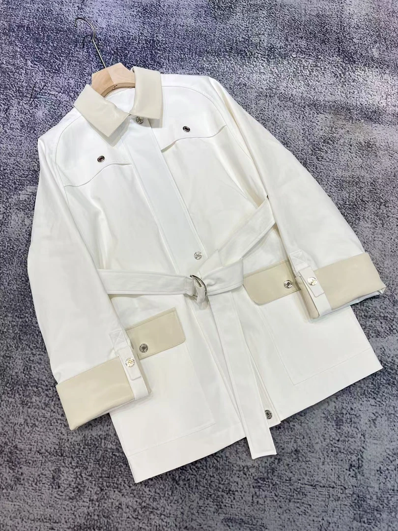 H家纯色秋季韩版拼色厚款外套