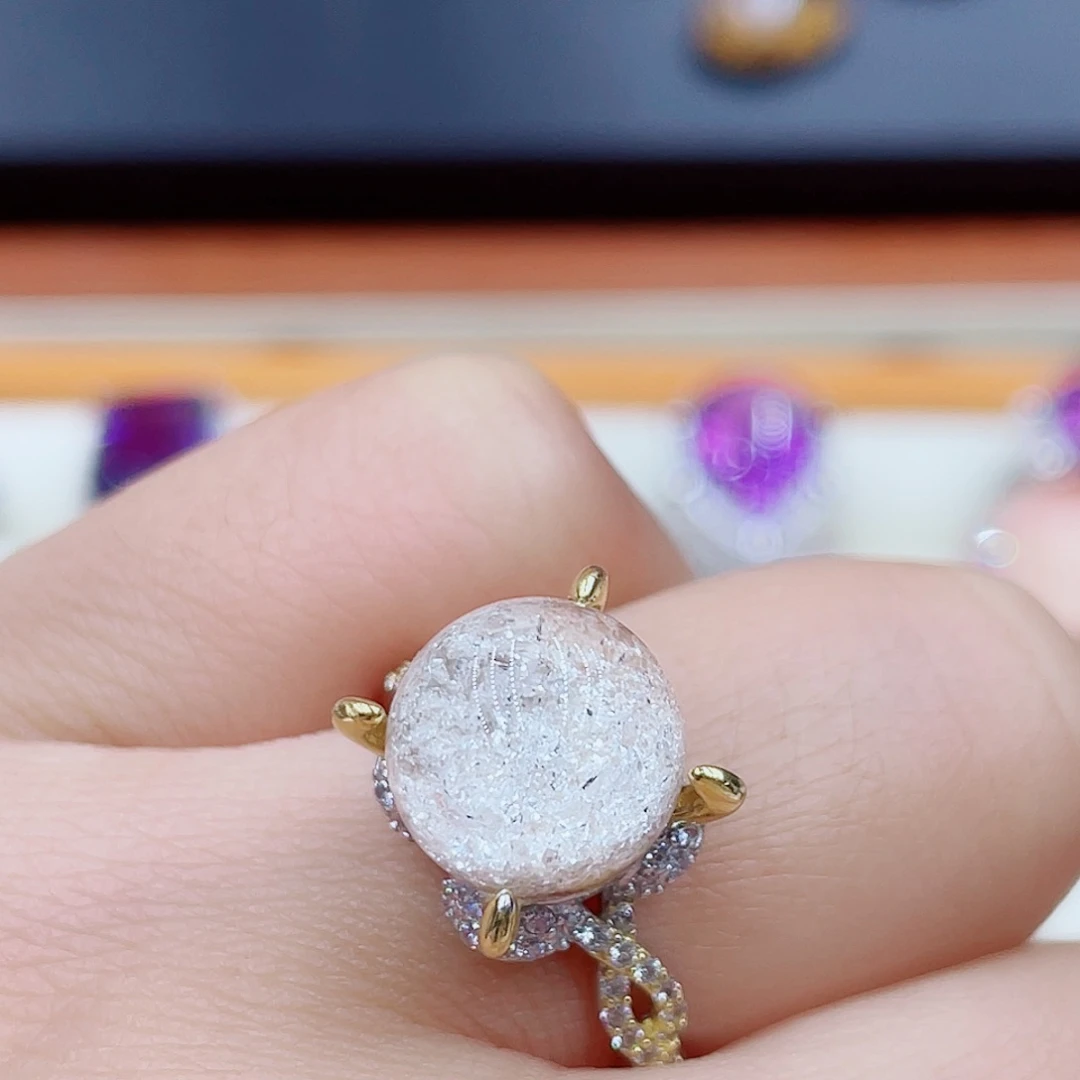 水晶戒指银S925镶嵌七*