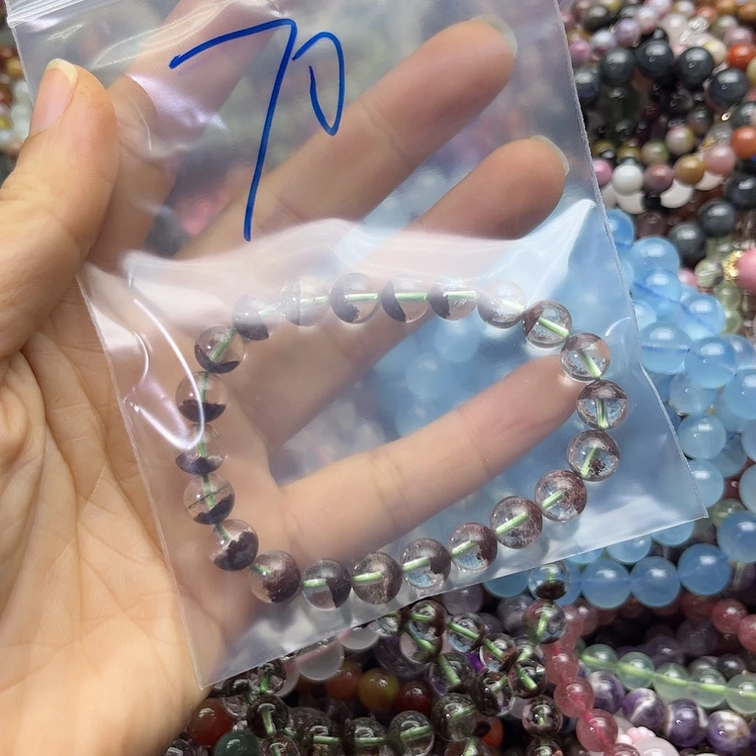 紫晶手绳银S925镶嵌桃*?手链项链手链