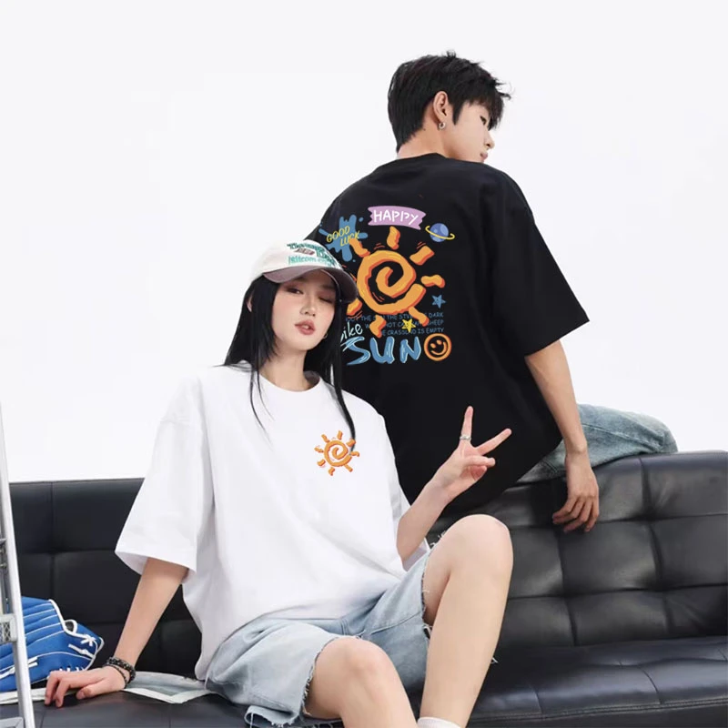 【潮牌联名】新款7A抗菌重磅精疏棉T恤短袖男女款夏季潮牌男装半袖3