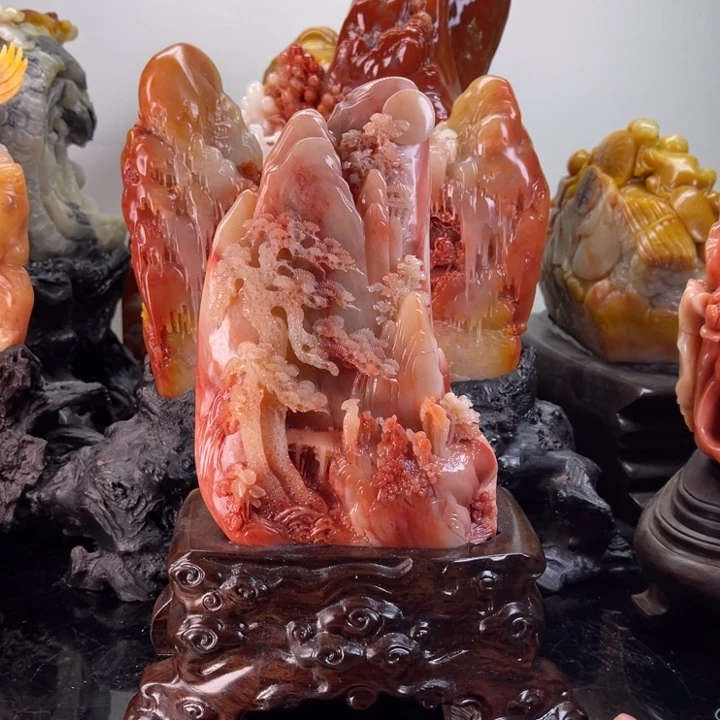 寿山石万里江山图