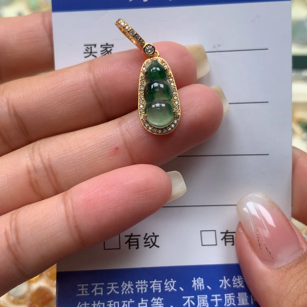 颈饰银S925镶嵌翡翠