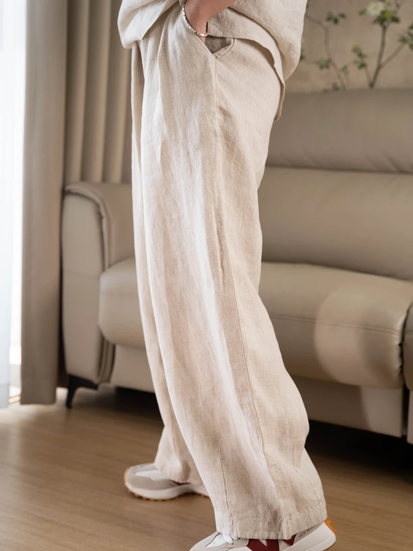 汉麻女款长裤垂感休闲百搭9支四季裤夏季复古薄款