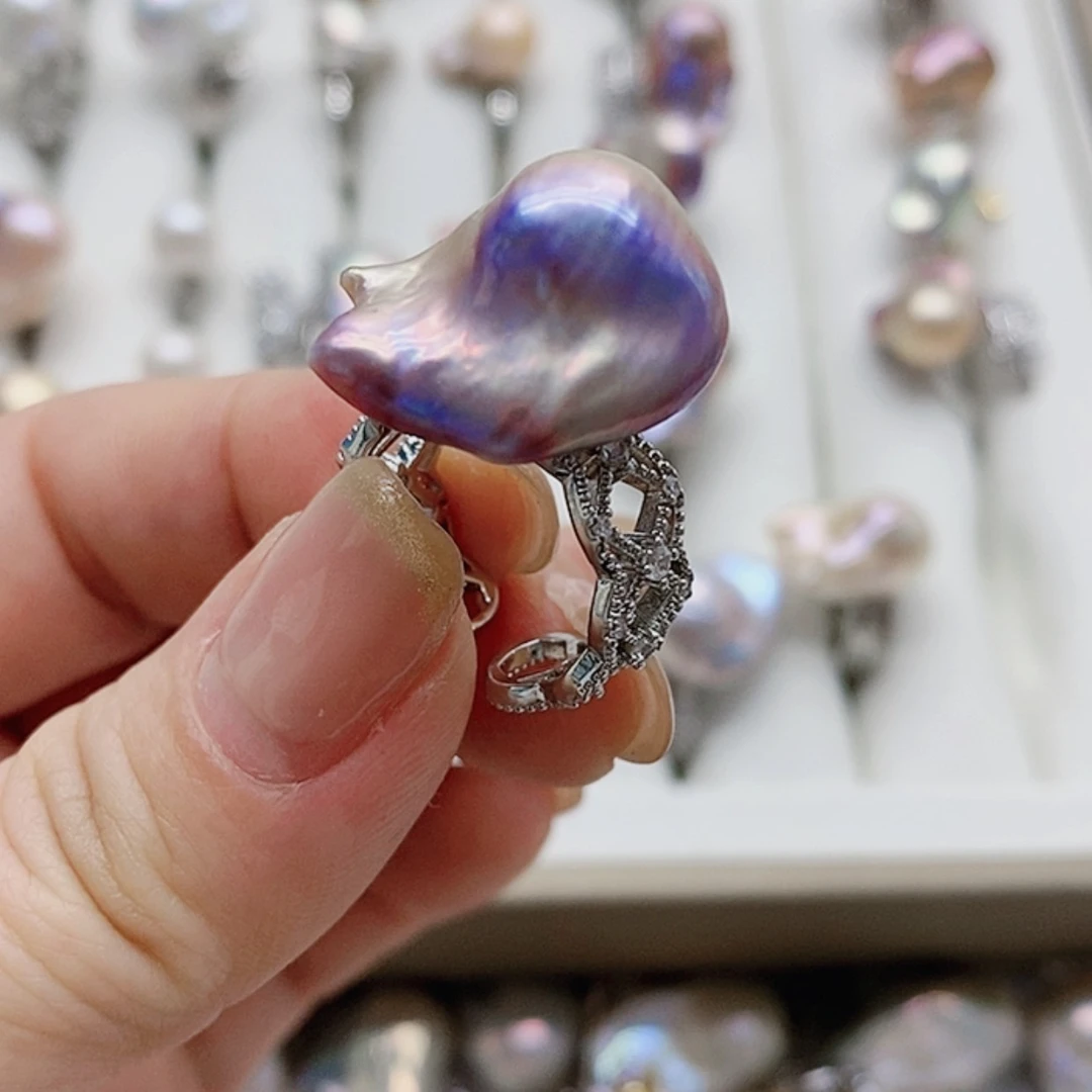 【闪购商品】淡水珍珠耳饰银S925镶嵌狮****阿