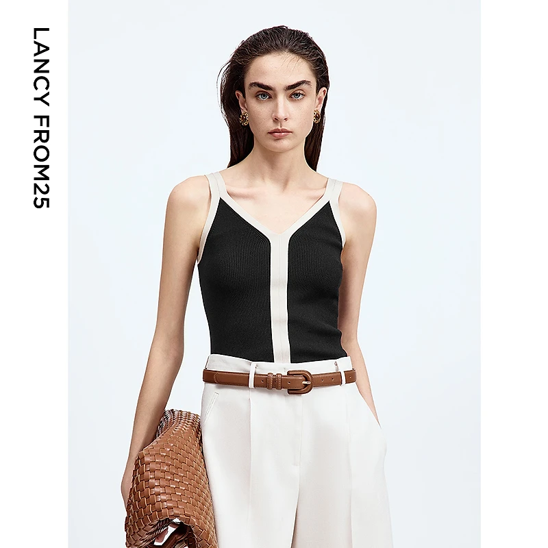 朗姿法式气质别致高级外穿复古背心吊带内搭打底上衣夏季女欧若风