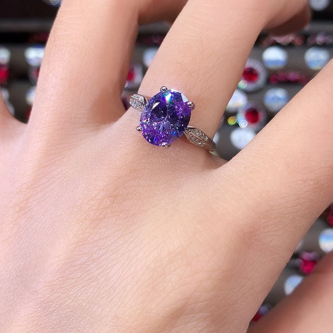 银S925镶嵌戒指碧玺白810