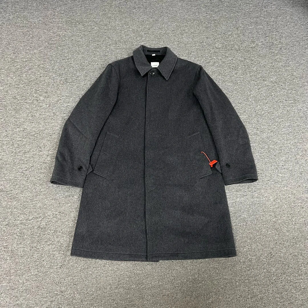 99新 BURBERRY/博柏利 意大利产 单排扣翻领羊绒大衣 46码