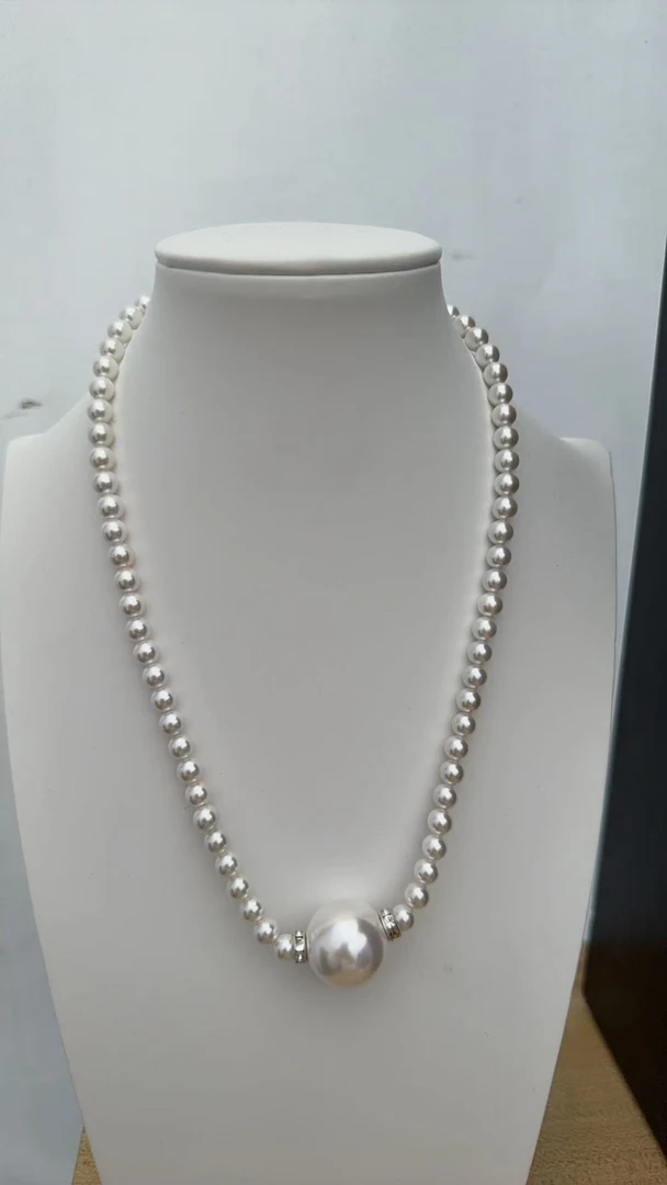 Z87精美时尚美人珠链（约6+20mm项链~白），多样性发货