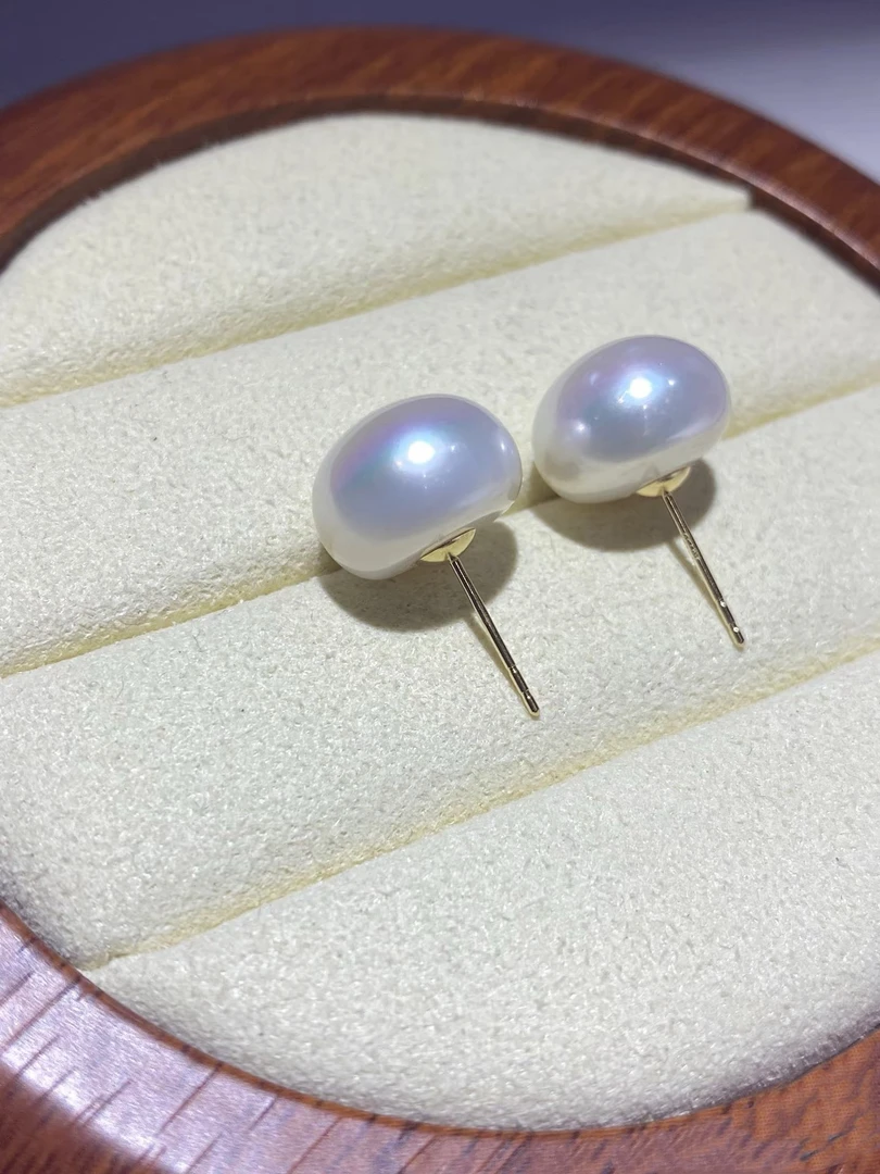 真正珍珠馒头珠通勤必备S925银百搭经典精致简约简单爆款耳饰